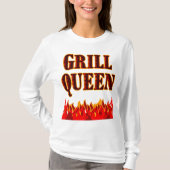 Grill Queen Funny BBQ Gezegde T-shirt (Voorkant)