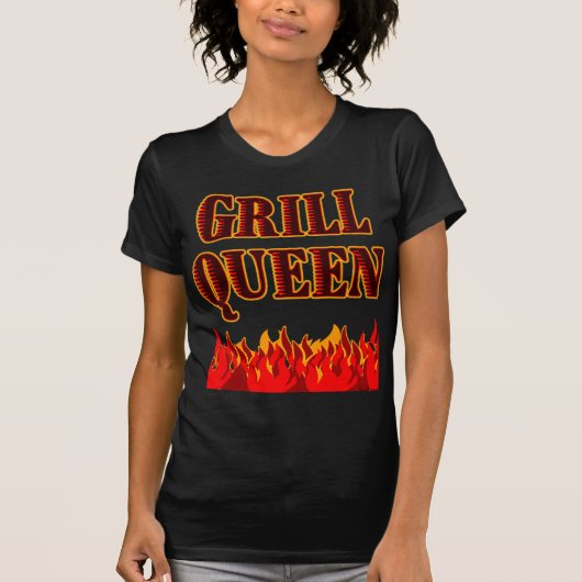 Grill Queen Funny BBQ Gezegde T-shirt (Voorkant)