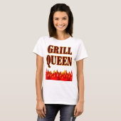 Grill Queen Funny BBQ Gezegde T-shirt (Voorkant volledig)