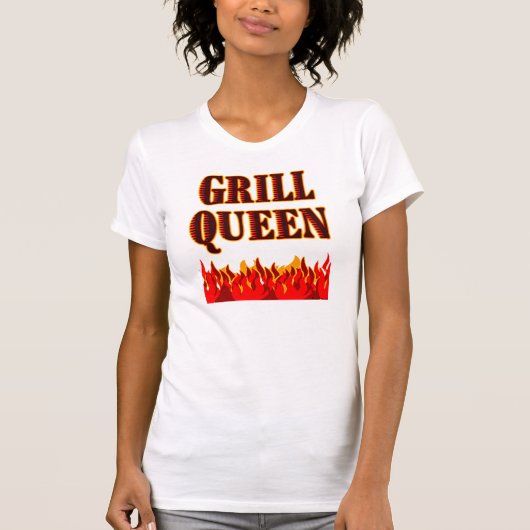 Grill Queen Funny BBQ Gezegde T-shirt (Voorkant)