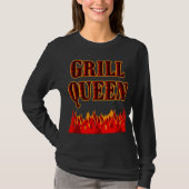Grill Queen Funny BBQ Gezegde T-shirt (Voorkant)