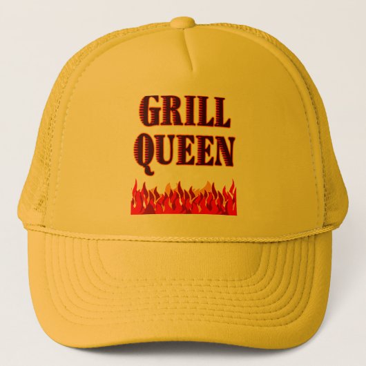 Grill Queen Funny BBQ Gezegde Trucker Pet (Voorkant)