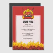 Grill Queen Magnetische Uitnodiging (Voorkant / Achterkant)