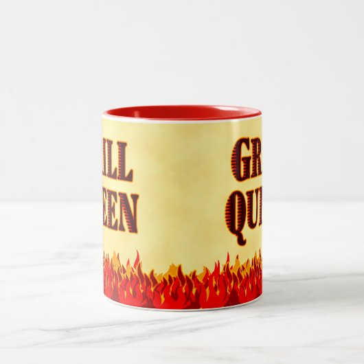 Grill Queen Red Flames BBQ Gezegde Mok (Center)