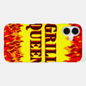 Grill Queen Red Flames BBQ iPhone Case Hoesje (Achterkant horizontaal)
