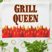 Grill Queen Red Flames BBQ Keukenhanddoek (Gevouwen)