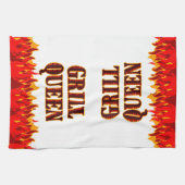 Grill Queen Red Flames BBQ Keukenhanddoek (Horizontaal)