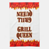 Grill Queen Red Flames BBQ Keukenhanddoek (Verticaal)