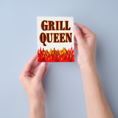 Grill Queen Rode Flammen Custom Flyer Sjabloon (Hand)