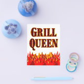 Grill Queen Rode Flammen Custom Flyer Sjabloon (Enkel)