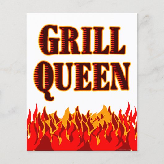 Grill Queen Rode Flammen Custom Flyer Sjabloon (Voorkant)