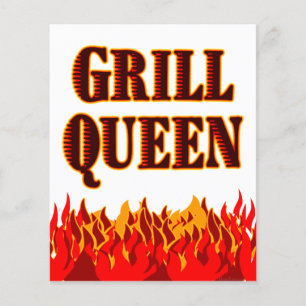 Grill Queen Rode Flammen Custom Flyer Sjabloon