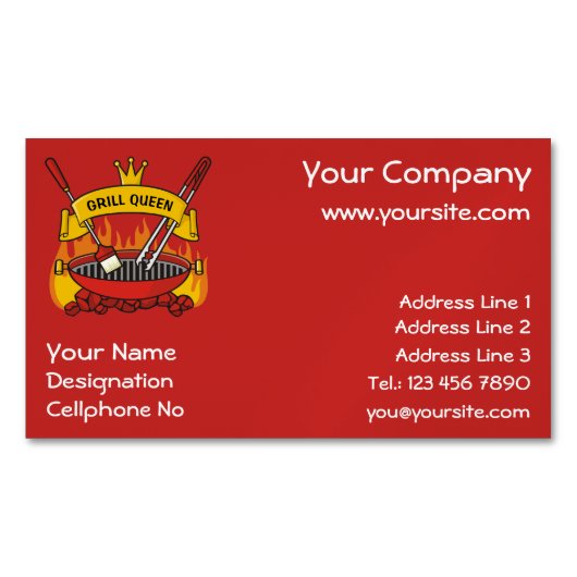 Grill Queen Visitekaartje Magnet Magnetisch Visitekaartje (Voorkant)