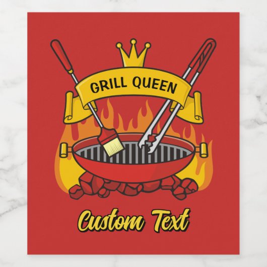 Grill Queen Wijn Etiket (Enkel label)
