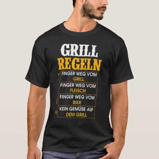 Grill Regeln Kein Gemüchen Grill Saying T-shirt (Voorkant)
