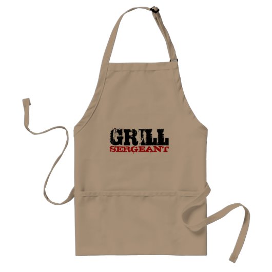 Grill sergeant apron | beige standaard schort (Voorkant)