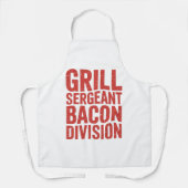 Grill Sergeant Bacon Division Grappige BBQ Vleesli Schort (Voorkant)