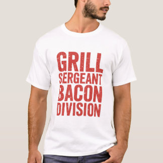 Grill Sergeant Bacon Division Grappige BBQ Vleesli T-shirt
