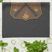 Grill Sergeant Badge Ontwerp met Spatel en Vork Theedoek (Gevouwen)
