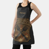 Grill Sergeant Badge Ontwerp met Spatula en Fork Schort (Insitu)