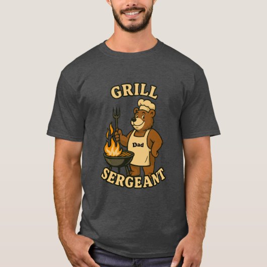 Grill Sergeant Bär Design für Papa T-shirt (Voorkant)