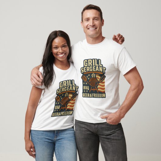 Grill Sergeant – BBQ, bier en vrijheid T-shirt (Unisex)