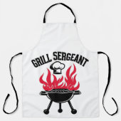 Grill Sergeant BBQ Dad Funny Party Schort (Voorkant)
