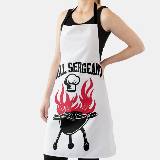 Grill Sergeant BBQ Dad Funny Party Schort (Insitu)