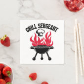 Grill Sergeant BBQ Dad Funny Party Servet (Insitu)