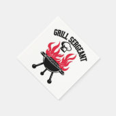 Grill Sergeant BBQ Dad Funny Party Servet (Hoek)