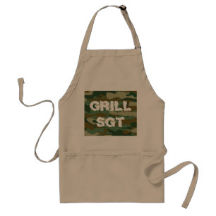 Grill sergeant BBQ schort met legercamouflage