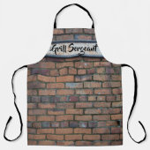 Grill Sergeant Brick Wall Rusty Sign Gepersonalise Schort (Voorkant)
