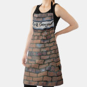 Grill Sergeant Brick Wall Rusty Sign Gepersonalise Schort (Insitu)