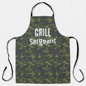 Grill Sergeant Camo Funny Bbq Heren Lange Schort (Voorkant)