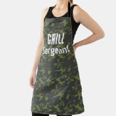 Grill Sergeant Camo Funny Bbq Heren Lange Schort (Insitu)