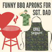 Grill Sergeant Camo Funny Bbq Mannen Long Apron Schort