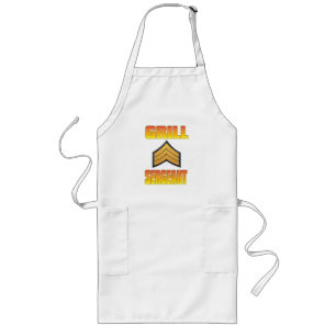 Grill Sergeant funny apron design for Grill lovers Lang Schort