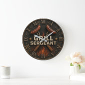 Grill Sergeant Funny BBQ Grill Master Barbecue  Grote Klok (Huis)