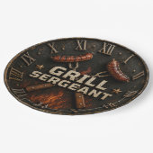 Grill Sergeant Funny BBQ Grill Master Barbecue Papieren Bordje (Gekanteld)
