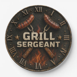 Grill Sergeant Funny BBQ Grill Master Barbecue Papieren Bordje