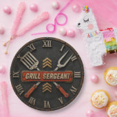 Grill Sergeant Funny BBQ Grill Master Man Cave Papieren Bordje (Feest)