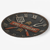 Grill Sergeant Funny BBQ Grill Master Man Cave Papieren Bordje (Gekanteld)
