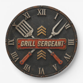 Grill Sergeant Funny BBQ Grill Master Man Cave Papieren Bordje