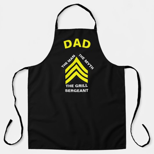 Grill Sergeant, Gepersonaliseerde Pap #Fathersdayg Schort (Voorkant)