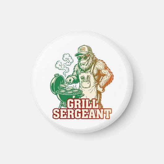 Grill Sergeant Grappige Bigfoot Magneet (Voorkant)