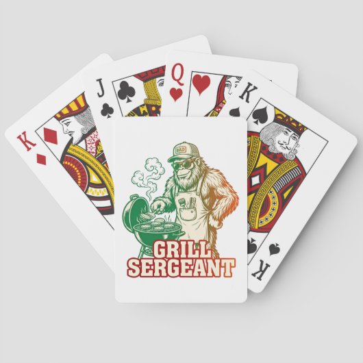 Grill Sergeant Grappige Bigfoot Pokerkaarten (Achterkant)