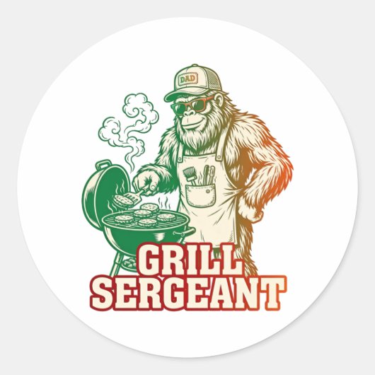 Grill Sergeant Grappige Bigfoot Sticker (Voorkant)