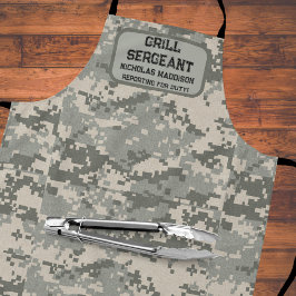 Grill Sergeant Rapportage voor Duty Military Theme Schort