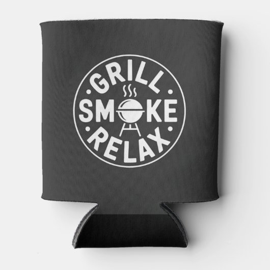 Grill Smoke Relax BBQ Quote Blikjeskoeler (Voorkant)