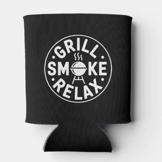 Grill Smoke Relax BBQ Quote Blikjeskoeler (Achterkant)